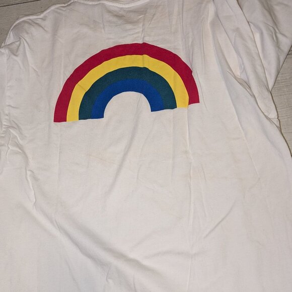 Mens VANS White LS Rainbow T Shirt Size L - Picture 4 of 4